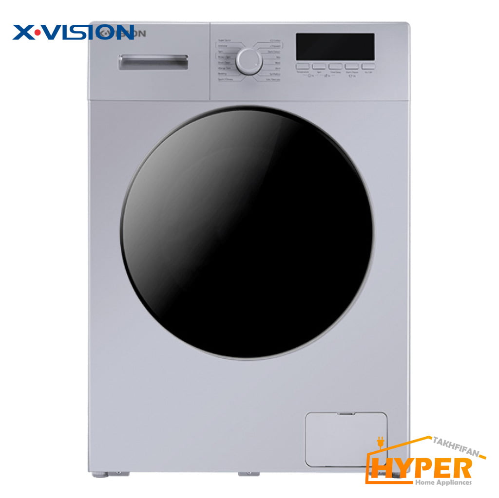 ماشین لباسشویی ایکس ویژن TE84 AS نقره ای 8 کیلویی