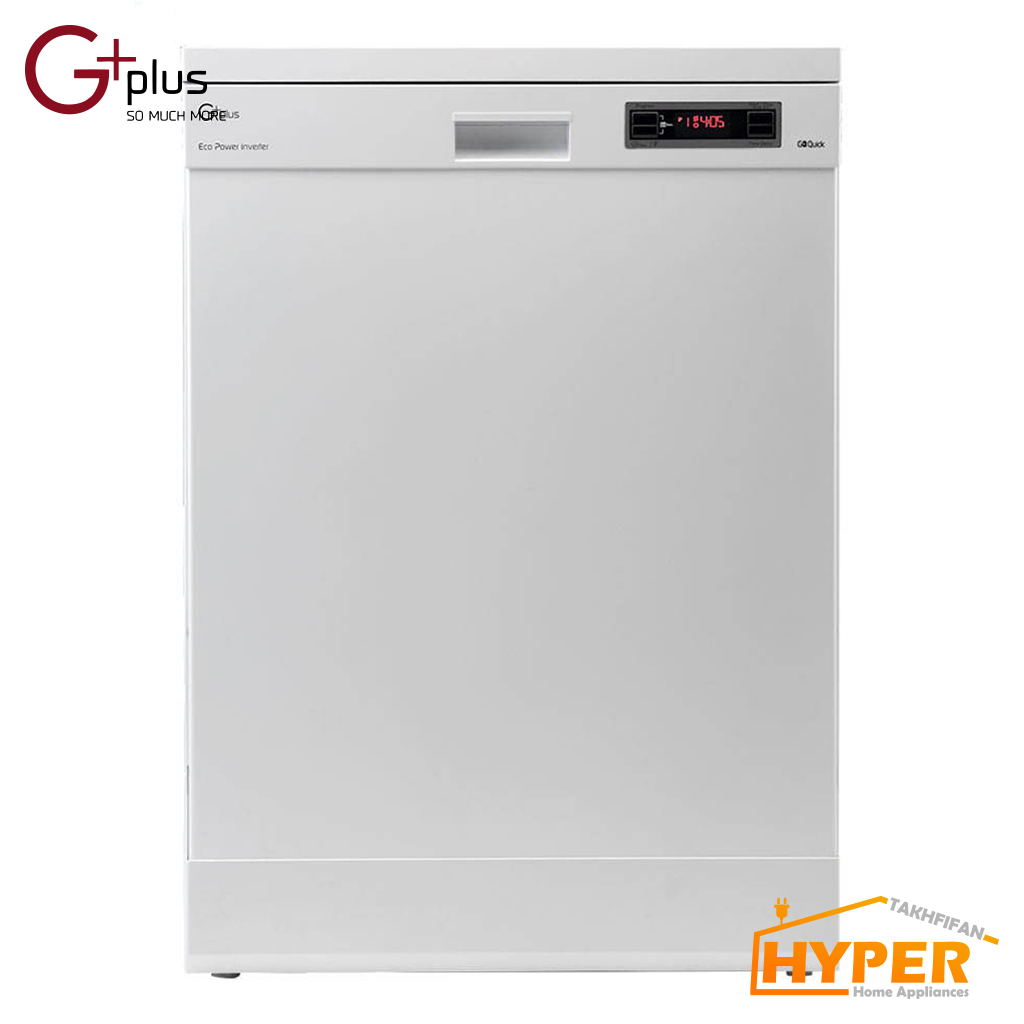 ماشین ظرفشویی جی پلاس GDW-J441W سفید 14 نفره