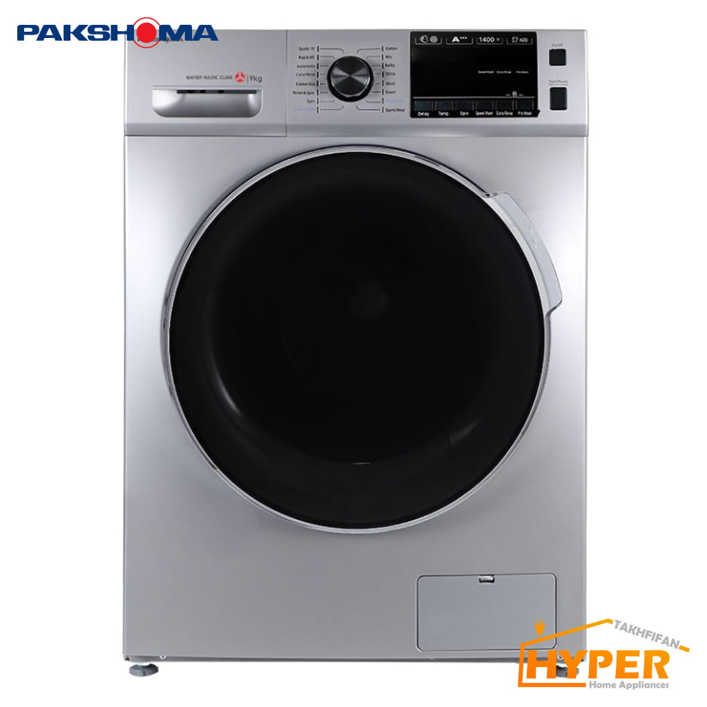 ماشین لباسشویی پاکشوما TFU-94408 ST نقره ای 9 کیلویی