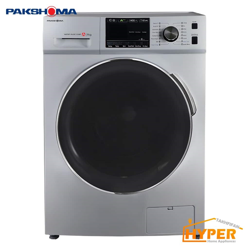 ماشین لباسشویی پاکشوما Pakshoma TFU-94437 ST نقره ای 9 کیلویی