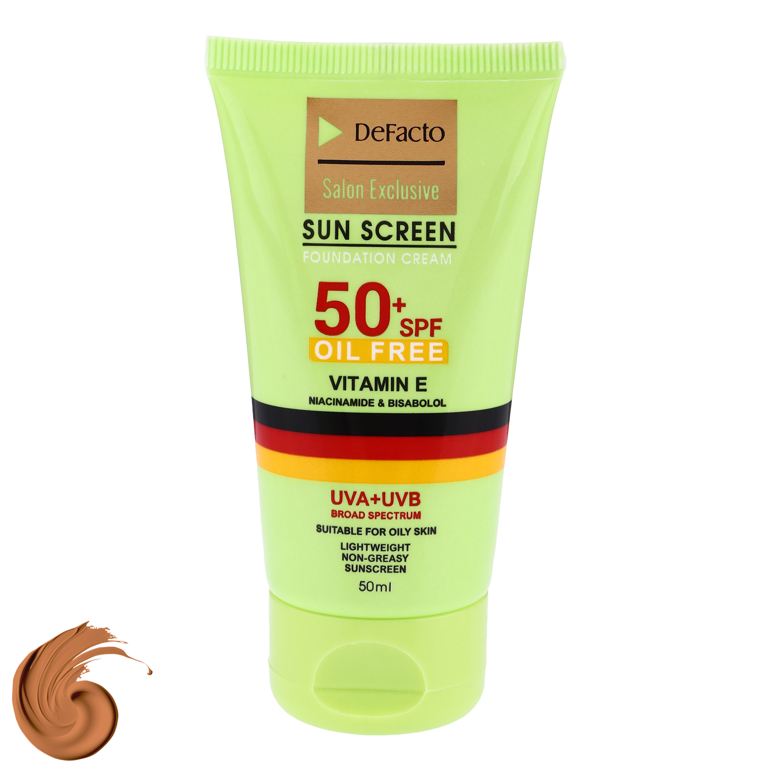 کرم ضد آفتاب رنگی دیفکتو SPF 50 مدل 03 ‌مناسب برای پوست‌های چرب حجم 50 میلی‌لیتر