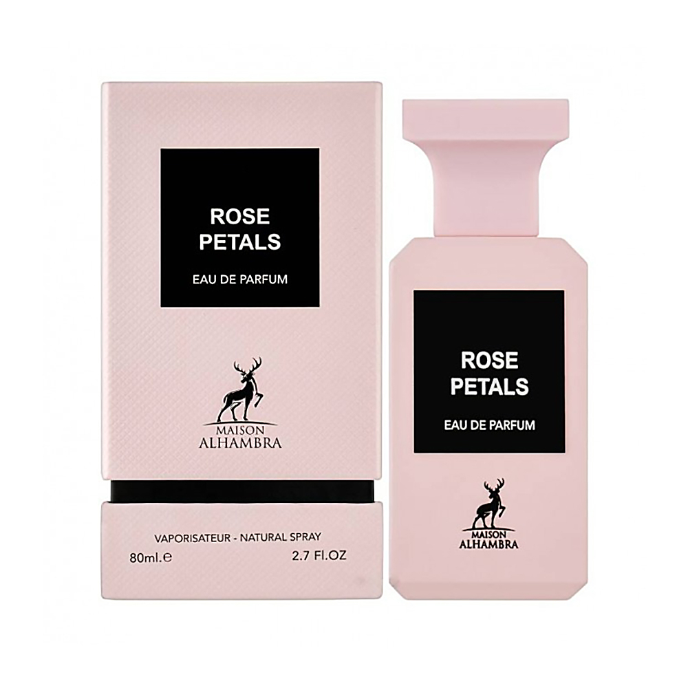 ادوپرفیوم الحمبرا مدل  Rose Petals با رایحه معتدل حجم 80 میلی‌لیتر
