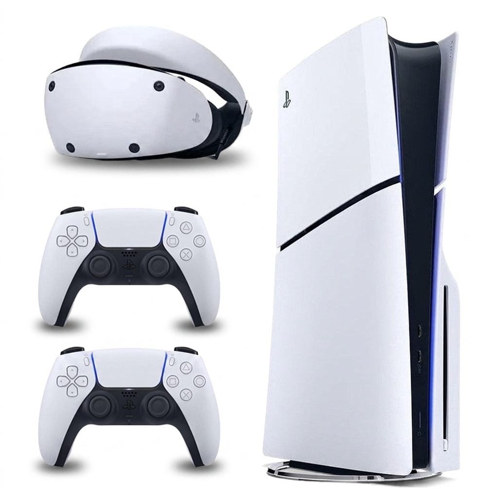 کنسول بازی سونی مدل PlayStation 5 Slim ظرفیت 1 ترابایت ریجن 2016A اروپا به همراه دسته اضافی و هدست VR2